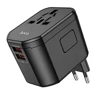 Мережевий перехідник Hoco AC15 Walker three-port PD20W (1C2A) universal conversion charger Black