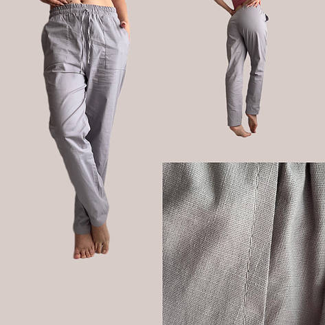 Жночі штани з тканини льон-стрейч, сірі. мод 41, фото 2