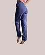 Жночі штани з тканини льон-стрейч, сині (джинсові). мод 41, фото 2
