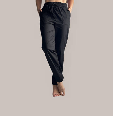 Батальні штани з тканини льон-стрейч, чорні. мод 41, фото 2