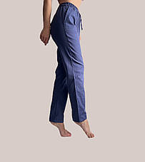 Батальні штани з тканини льон-стрейч, сині (джинсові). мод 41, фото 3