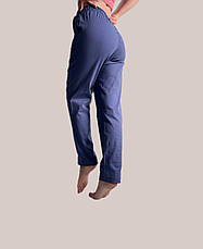 Батальні штани з тканини льон-стрейч, сині (джинсові). мод 41, фото 3