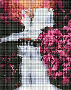 Алмазна мозаїка AMO7236 Тропічний водоспад, 40x50см Ideyka на підрамнику