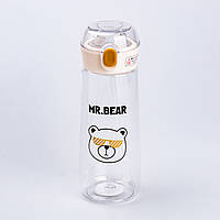 Пляшка для води Bear Fashion Plastic Cup 600 мл коричнева