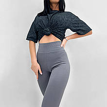 Трикотажні лосини в рубчик "Desire"| Норма і батал