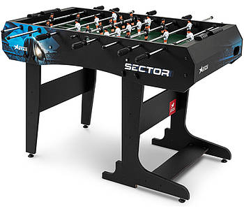 Настільний футбол Hop-Sport Sector для активного відпочинку та сімейних ігор чорно-синій складаний стіл