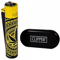 Зажигалка Clipper металл - Rasta-gold