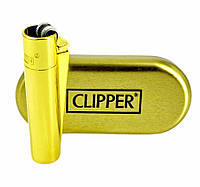 Зажигалка Clipper металл - Gold (глянец)