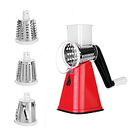 Овощерезка Tabletop Drum Grater Kitchen Master BIG Ручная терка, шинковка, измельчитель Красный (273)