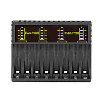 Зарядное устройство универсальное PUJIMAX, 8 каналов, LED инд., поддерживает Li-ion, Ni-MH и Ni-Cd AA (R6),
