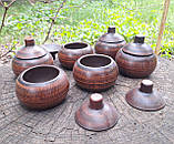 Горшочки духові 6 шт гладкі з кераміки 600 мл для запікання, фото 2