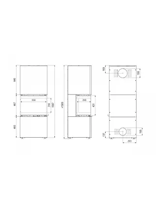 Тристороння топка камінна металева з облицюванням Defro Home INTRA XSM C COMPACT 1 Коричнева (8 кВт), фото 2