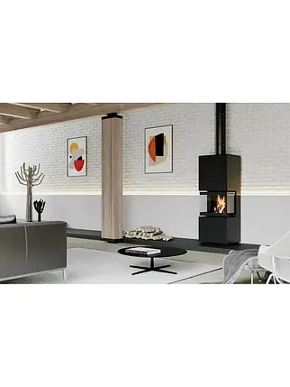 Тристороння топка камінна металева з облицюванням Defro Home INTRA XSM C COMPACT 1 Коричнева (8 кВт), фото 3