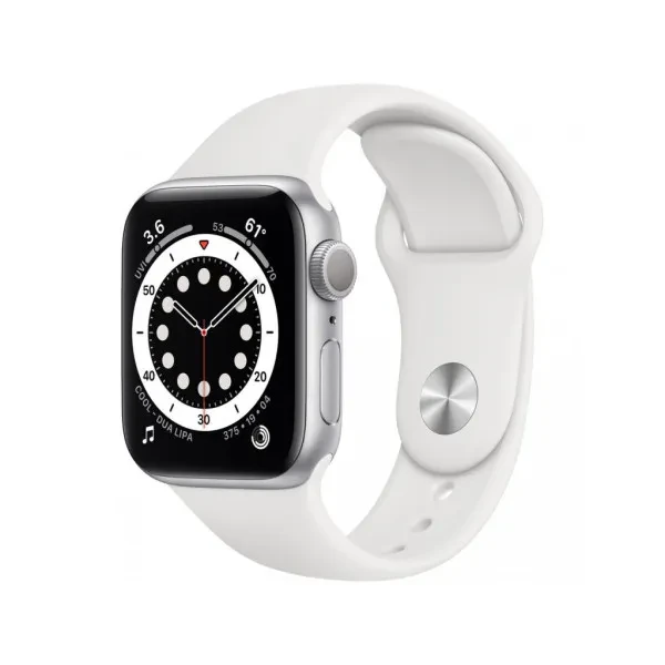 Смарт-годинник Apple Watch Series 6 GPS Silver Aluminium Case with White Sport Band (M00D3) (Уцінений)