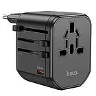 Мережевий перехідник Hoco AC15 Walker three-port PD20W (1C2A) universal conversion charger Black, фото 2