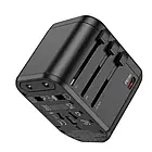 Мережевий перехідник Hoco AC15 Walker three-port PD20W (1C2A) universal conversion charger Black, фото 4