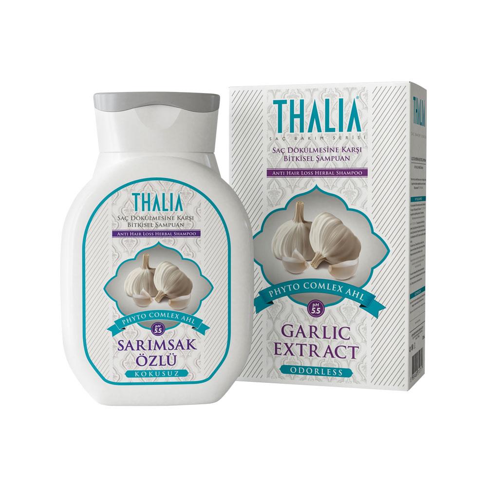 Шампунь проти випадіння волосся з фітокомплексом та часником THALIA, 300 мл, фото 1