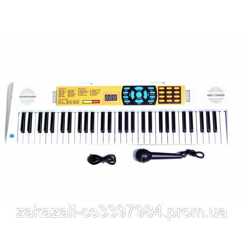📌 Іграшковий Синтезатор із мікрофоном | Дитячий піаніно-синтезатор | Іоніка білий колір, 61 клавіша, фото 1