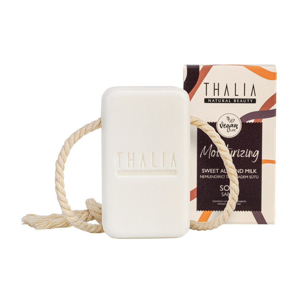 Натуральне зволожувальне мило для волосся, обличчя й тіла з олією і солодким екстрактом мигдал, фото 1