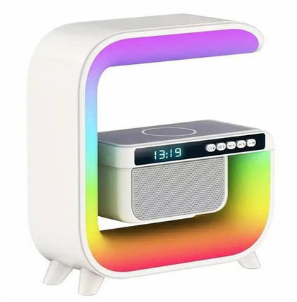 Багатофункціональний пристрій Light Sound Machine XM-G3mini, RGB нічник, годинник, бездротова зарядка, Bluetooth колонка, фото 1