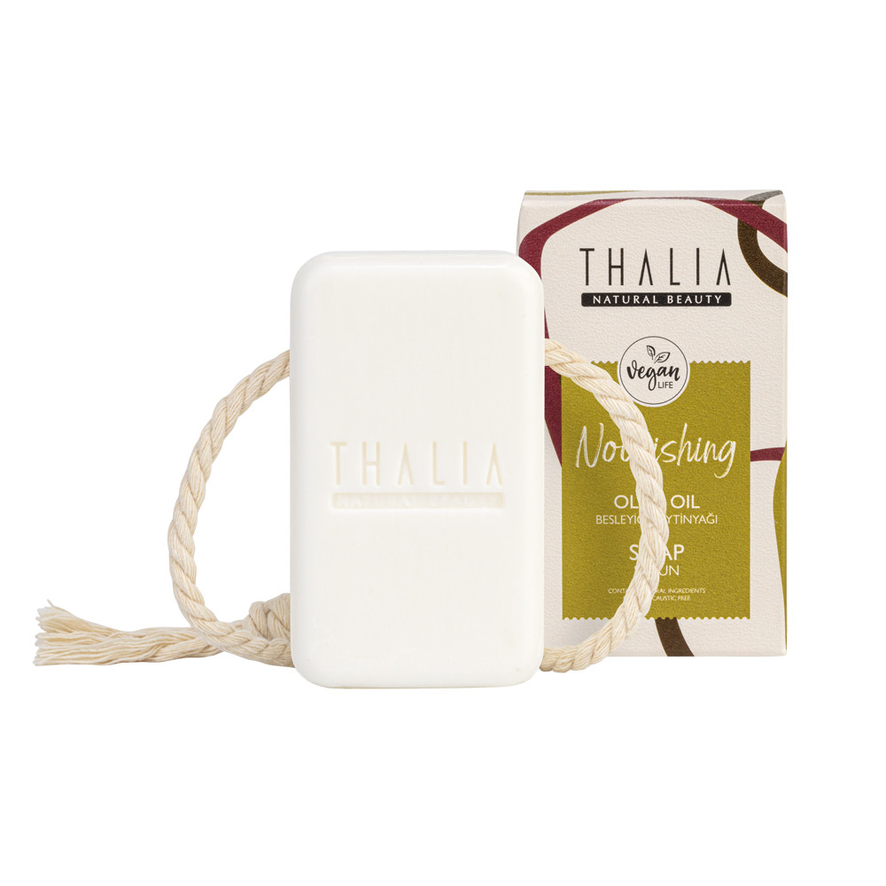 Натуральне поживне мило для волосся, обличчя та тіла з оливковою олією THALIA, 140 г, фото 1