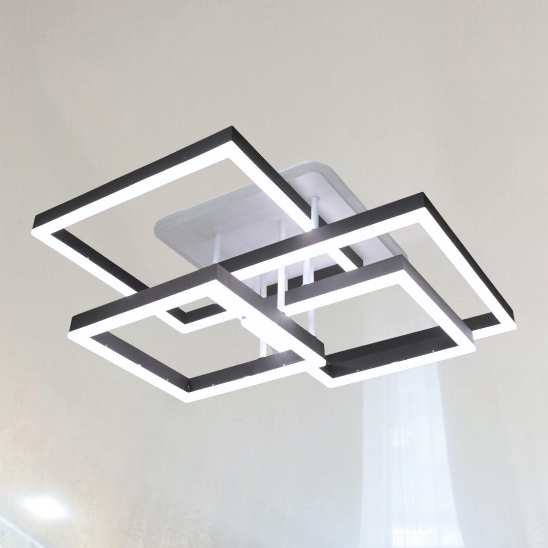 Cвітлодіодна люстра Diasha 145W до 20 м² колір Чорний 7002BK 3color