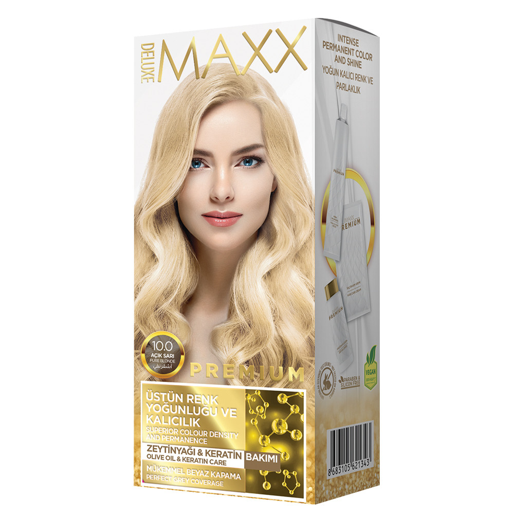 Фарба для волосся MAXX Deluxe 10.0 Світлий блонд, 50 мл+50 мл+10 мл, фото 1