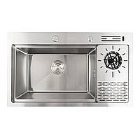 Мойка кухонная Platinum Handmade 78х46 см Кухонная мойка с ополаскивателем стаканов Кухонная раковина