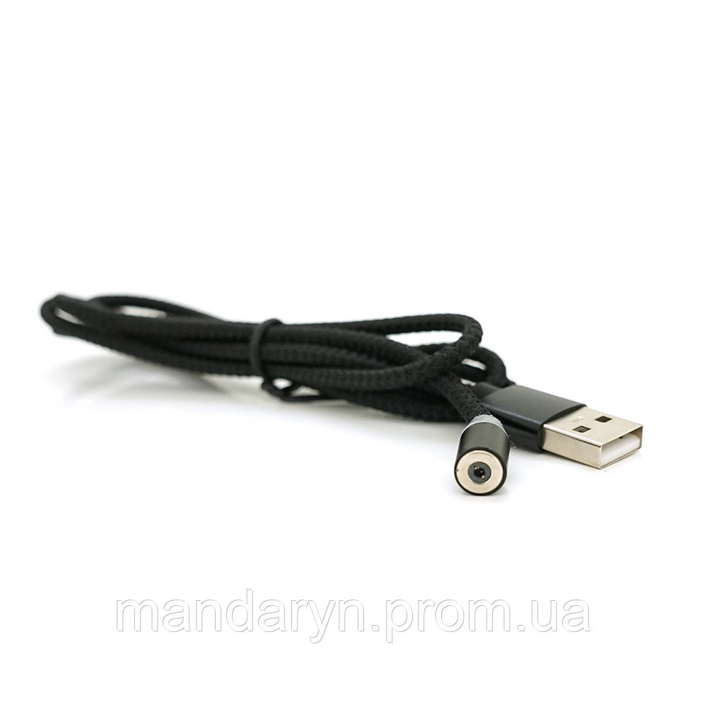 Магнитный кабель PiPo USB 2.0, 1m, 2А, тканевая оплетка, бронированный, Black, OEM b - фото 1 - id-p2062941786