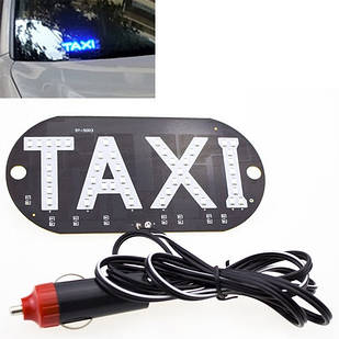 Автомобільне LED табло табличка Таксі ВТВ TAXI 12В синя в прикурювач