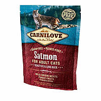 Сухой корм для кошек с чувствительным пищеварением Carnilove Cat Salmon - Sensitive & Long Hair 400 г (лосось)