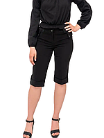 Чёрные женские стрейчевые шорты 44-46