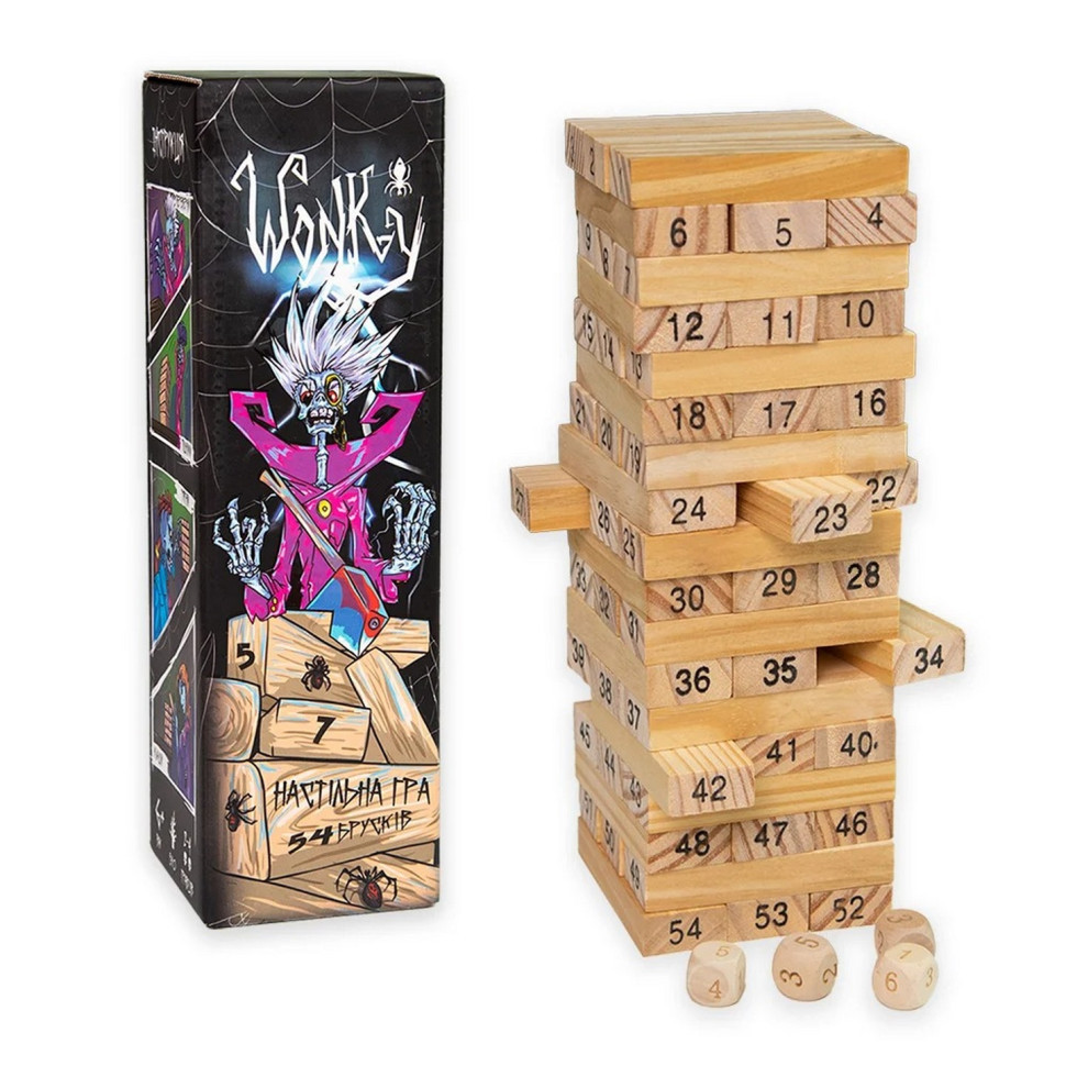 Розважальна гра "Wonky" Strateg 30358 дерев'яна українською мовою