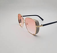 Солнцезащитные очки женские квадратные, персиковые, стильные имиджевые очки с шорами
