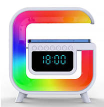 Багатофункціональний пристрій Light Sound Machine G30, RGB нічник, годинник, бездротова зарядка, Bluetooth колонка, фото 3
