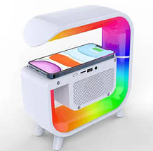 Багатофункціональний пристрій Light Sound Machine G30, RGB нічник, годинник, бездротова зарядка, Bluetooth колонка, фото 4
