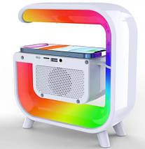 Багатофункціональний пристрій Light Sound Machine G30, RGB нічник, годинник, бездротова зарядка, Bluetooth колонка, фото 5