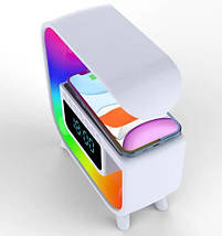 Багатофункціональний пристрій Light Sound Machine G30, RGB нічник, годинник, бездротова зарядка, Bluetooth колонка, фото 6