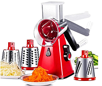 Овощерезка Tabletop Drum Grater Kitchen Master BIG Ручная терка, шинковка, измельчитель Красный