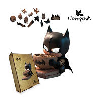 Пазл Ukrophik дерев'яний Супергерой Бетмен А4 у коробці з набором-рамкою (Batman Superhero A4) ha