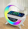 Багатофункціональний пристрій Light Sound Machine BT-3401, RGB нічник, годинник, бездротова зарядка, Bluetooth колонка, фото 6
