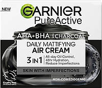 Матувальний гель-крем для обличчя Garnier Пюр Актив з AHA-BHA кислотами та вугіллям 50 мл