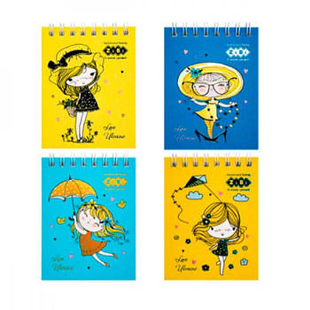 Блокнот А7 40 аркушів ZiBi ZB12101 Love Ukraine картон, на спіралі зверху MIX 632218 G-Rich