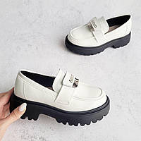 Детские белые праздничные туфельки, лоферы нарядная обувь для девочек с супинатором белые Размеры 31-38 36