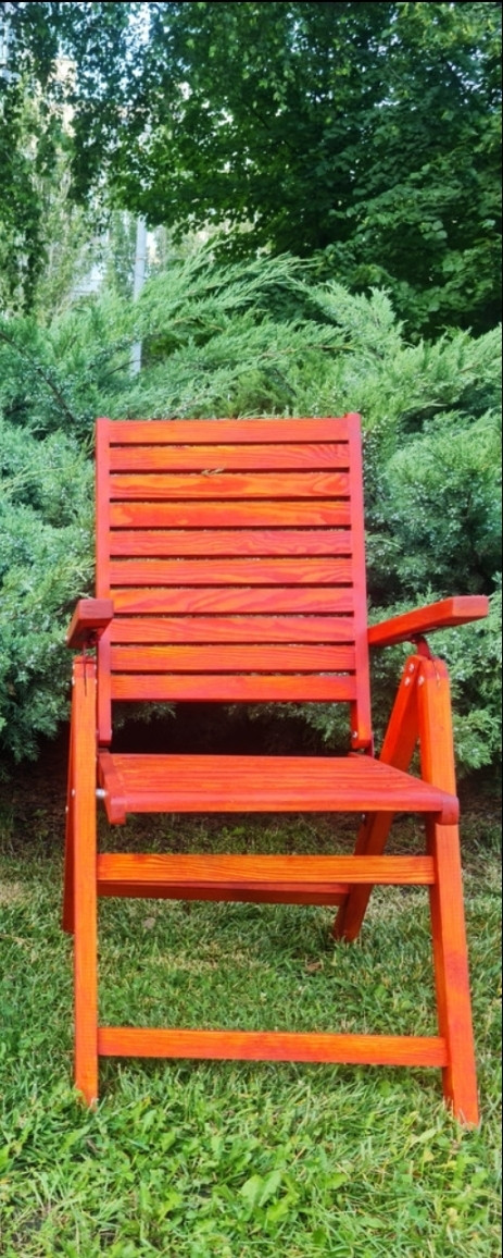 Розкладний садовий стілець зі спинкою на 5 положень (Доставка безкоштовно Укрпоштою), фото 1