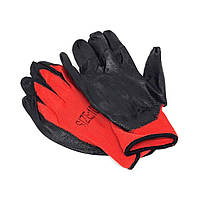 Перчатки рабочие прорезиненные стрейчевые lux Size10 красно-черные