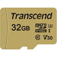 Карта памяти Transcend 32GB microSDHC class 10 UHS-I U3 V30 (TS32GUSD500S) ha