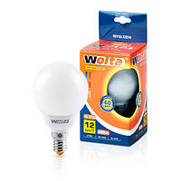Лампа энергосберегающая Wolta шар теплый 12Вт (60Вт) 10YGL12E14