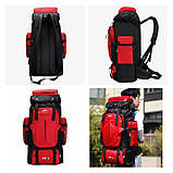 Рюкзак похідний 75 л для риболовлі туризму полювання червоний, фото 2