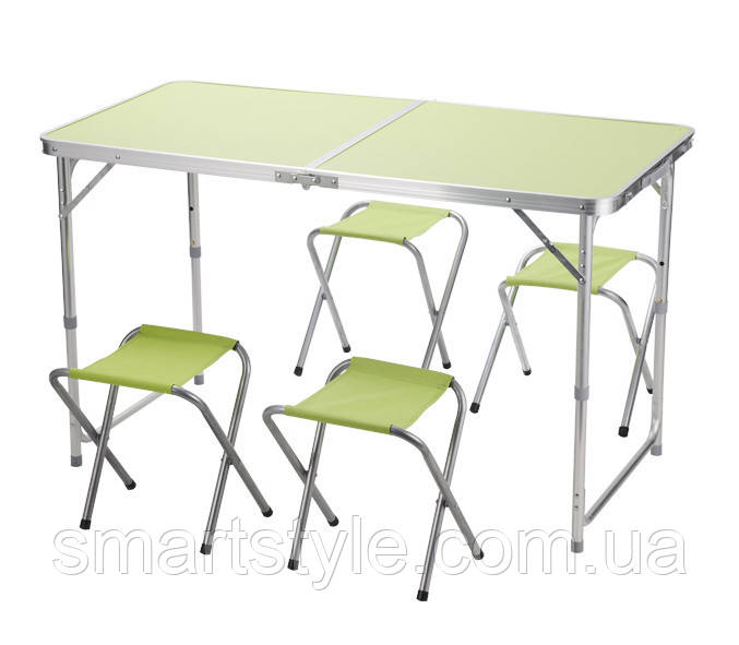 Стіл для кемпінгу пікніка зі стільцями 120х60х70см, фото 1
